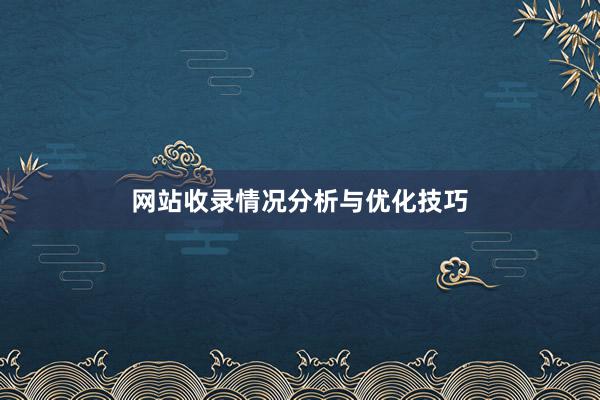 网站收录情况分析与优化技巧