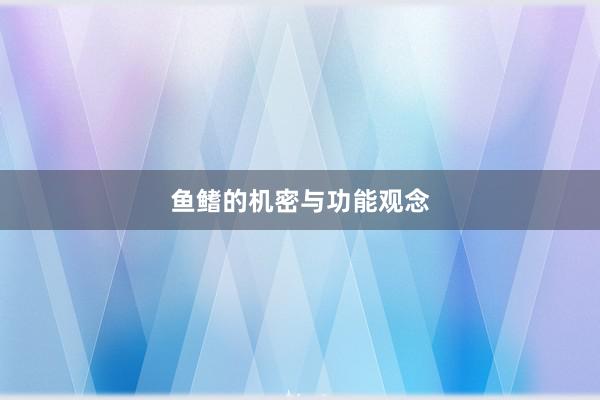 鱼鳍的机密与功能观念